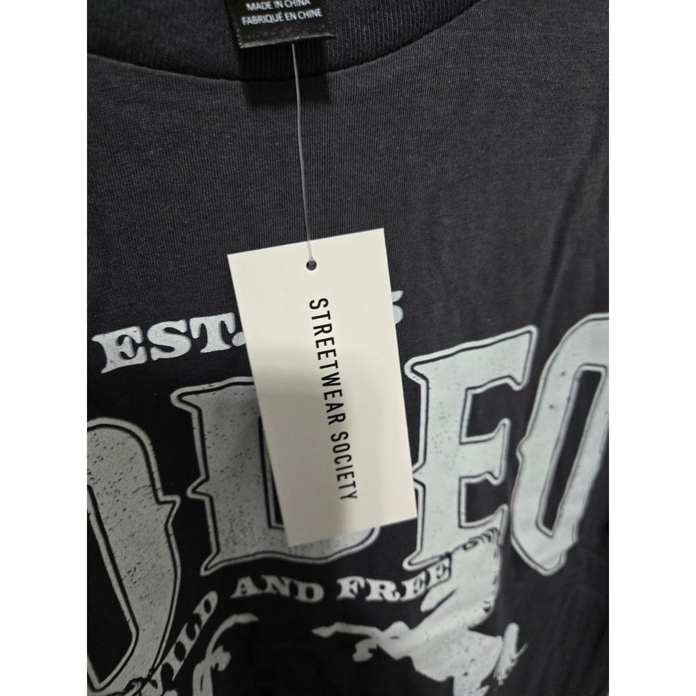 Streetwear Society Rodeo Wild and Free Graphic Tee T Shirt Black‎ - Size Small - Picture 7 of 7